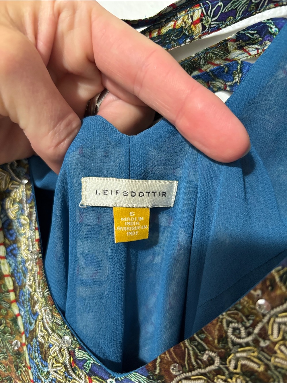 Leifsdottir Sennen Beaded Silk Midi Dress - Picture 6 of 8